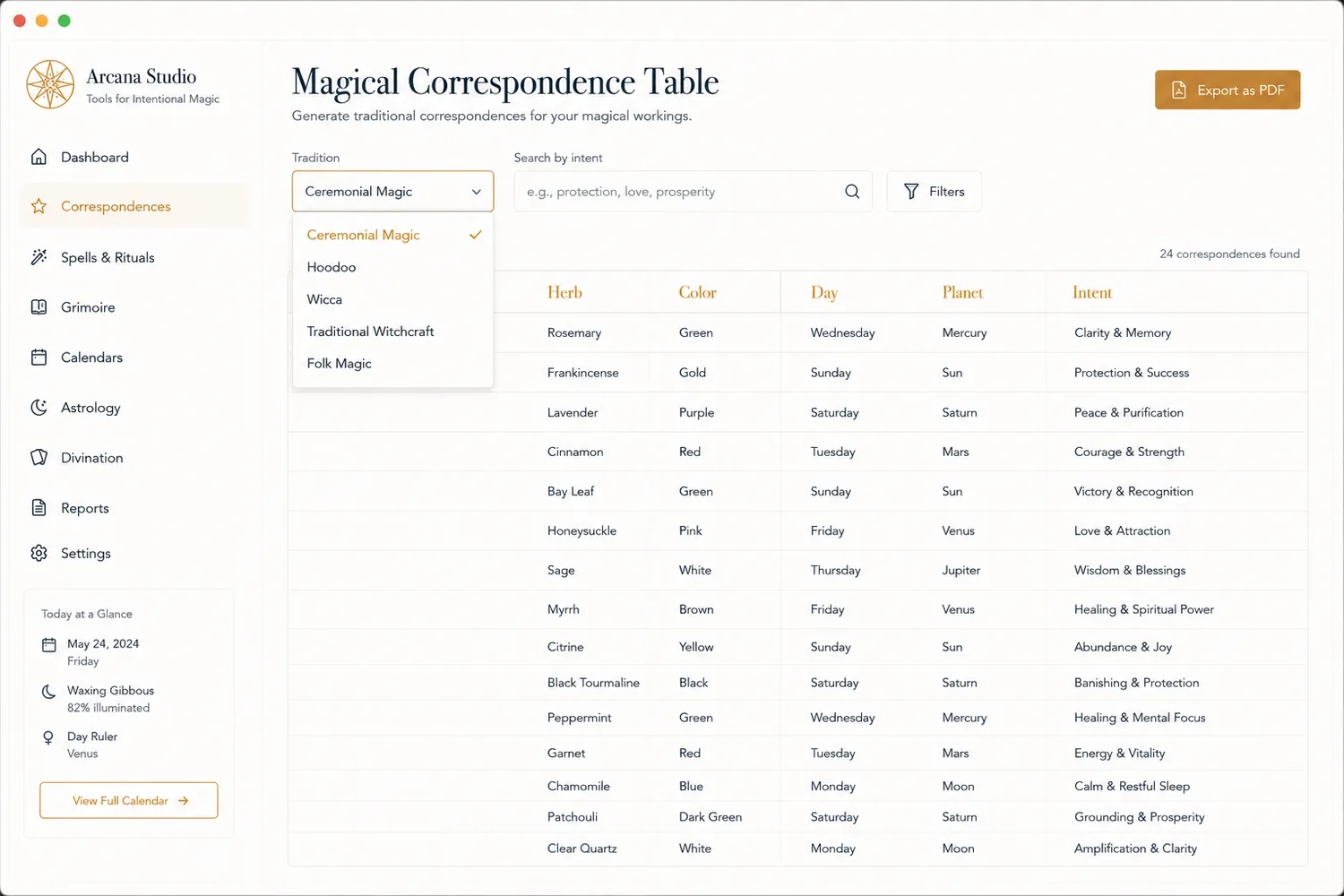 Correspondence Table Generator